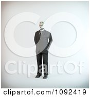 Clipart 3d Man Wearing An Anonymous Hacker Mask Royalty Free CGI Illustration