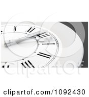 Poster, Art Print Of 3d Plate Wall Clock With A Fork And Knife