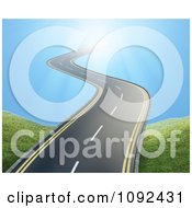 Poster, Art Print Of 3d Wavy Road Leading Into The Sky