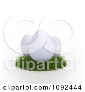 Poster, Art Print Of 3d White Eggs In Grass