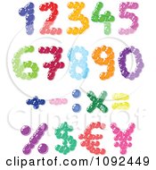 Colorful Bubble Number Design Elements