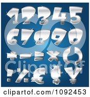 Poster, Art Print Of 3d Silver Sparkly Number Design Elements