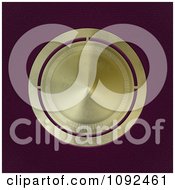 Clipart 3d Gold Metal Brass Badge On Dark Leather Royalty Free Illustration