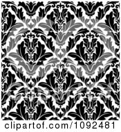 Poster, Art Print Of Black And White Triangular Damask Pattern Seamless Background 6