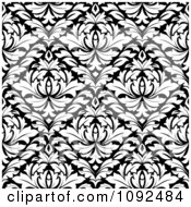 Poster, Art Print Of Black And White Triangular Damask Pattern Seamless Background 7