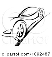 Clipart Black And White Sports Car Royalty Free Vector Illustration