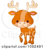 Clipart Cute Baby Zoo Deer Royalty Free Vector Illustration by Pushkin