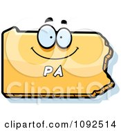 Clipart Happy Yellow Pennsylvania State Character Royalty Free Vector Illustration