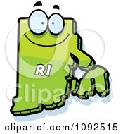 Poster, Art Print Of Happy Green Rhode Island State Character