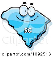 Clipart Happy Blue South Carolina State Character Royalty Free Vector Illustration