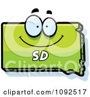Clipart Happy Green South Dakota State Character Royalty Free Vector Illustration