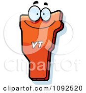 Clipart Happy Orange Vermont State Character Royalty Free Vector Illustration