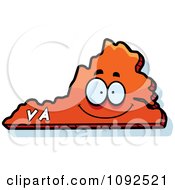 Clipart Happy Orange Virginia State Character Royalty Free Vector Illustration