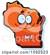 Clipart Happy Orange Wisconsin State Character Royalty Free Vector Illustration