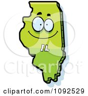 Clipart Happy Green Illinois State Character Royalty Free Vector Illustration