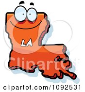 Clipart Happy Orange Louisiana State Character Royalty Free Vector Illustration