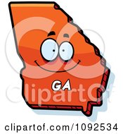 Poster, Art Print Of Happy Orange Georgia State Character