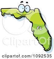 Clipart Happy Green Florida State Character Royalty Free Vector Illustration