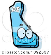 Clipart Happy Blue Delaware State Character Royalty Free Vector Illustration