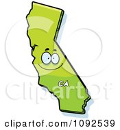 Clipart Happy Green California State Character Royalty Free Vector Illustration
