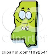 Clipart Happy Green Mississippi State Character Royalty Free Vector Illustration