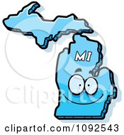 Happy Blue Michigan State Character