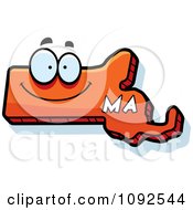 Clipart Happy Orange Massachusetts State Character Royalty Free Vector Illustration