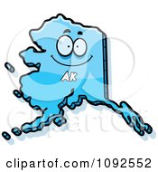 Clipart Happy Blue Alaska State Character Royalty Free Vector Illustration