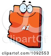 Clipart Happy Orange Arizona State Character Royalty Free Vector Illustration