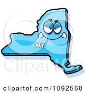 Poster, Art Print Of Mad Blue New York State Character
