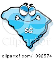 Clipart Mad Blue South Carolina State Character Royalty Free Vector Illustration by Cory Thoman
