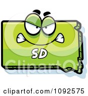 Clipart Mad Green South Dakota State Character Royalty Free Vector Illustration