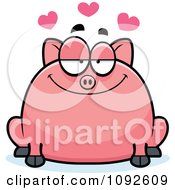 Poster, Art Print Of Chubby Pig In Love
