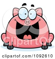 Clipart Chubby Grinning Pig Royalty Free Vector Illustration