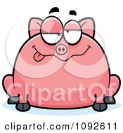 Clipart Chubby Goofy Pig Royalty Free Vector Illustration