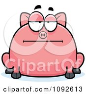 Clipart Chubby Bored Pig Royalty Free Vector Illustration