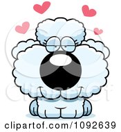 Poster, Art Print Of Cute White Poodle Puppy In Love