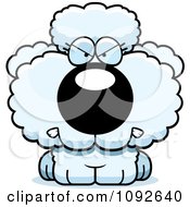 Clipart Mad White Poodle Puppy Royalty Free Vector Illustration by Cory Thoman