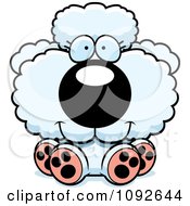 Clipart Cute White Poodle Puppy Sitting Royalty Free Vector Illustration by Cory Thoman