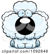 Clipart Cute White Poodle Puppy Royalty Free Vector Illustration