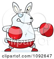 Poster, Art Print Of Chubby White Rabbit Boxing