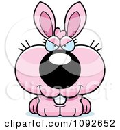 Clipart Sly Pink Bunny Royalty Free Vector Illustration