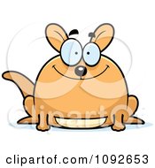 Clipart Chubby Smiling Kangaroo Royalty Free Vector Illustration
