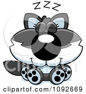 Clipart Cute Baby Wolf Sleeping Royalty Free Vector Illustration