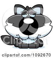 Clipart Depressed Baby Wolf Royalty Free Vector Illustration