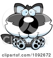 Clipart Cute Baby Wolf Sitting Royalty Free Vector Illustration