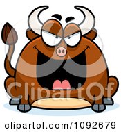 Clipart Chubby Evil Bull Royalty Free Vector Illustration