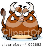 Clipart Chubby Mad Bull Royalty Free Vector Illustration by Cory Thoman