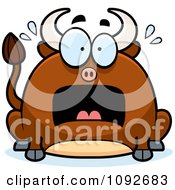 Clipart Chubby Stressed Bull Royalty Free Vector Illustration