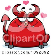 Clipart Chubby Devil In Love Royalty Free Vector Illustration